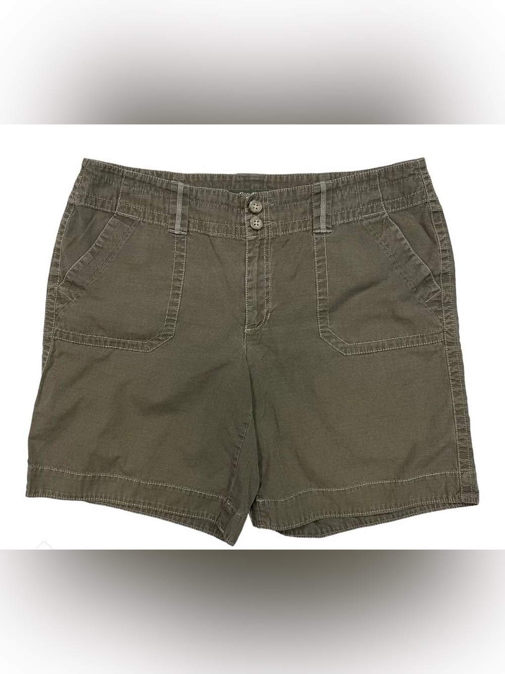 Eddie Bauer Olive Utility Chino Shorts - 8